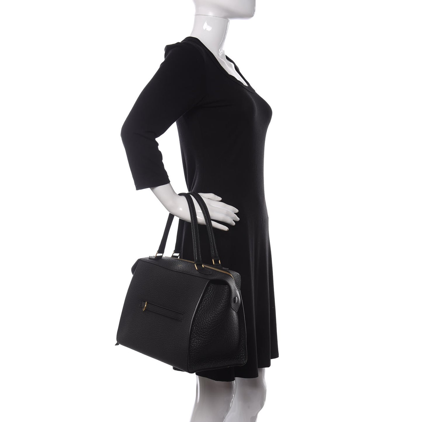 Bullhide Calfskin Small Ring Bag Black