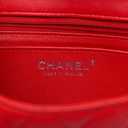 Chanel Lambskin Quilted Mini Rectangular Flap Red 8 of 13