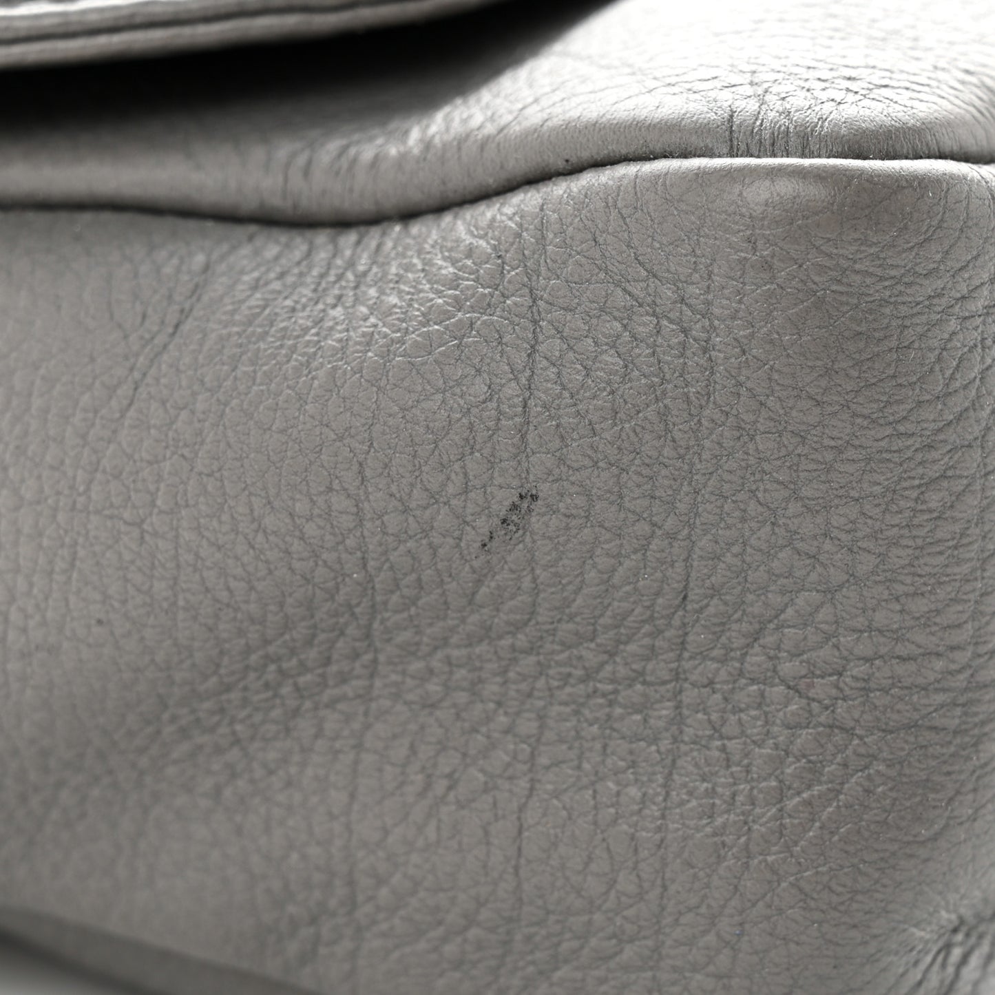 Grained Calfskin Mademoiselle Lock Bijoux Chain Flap Grey