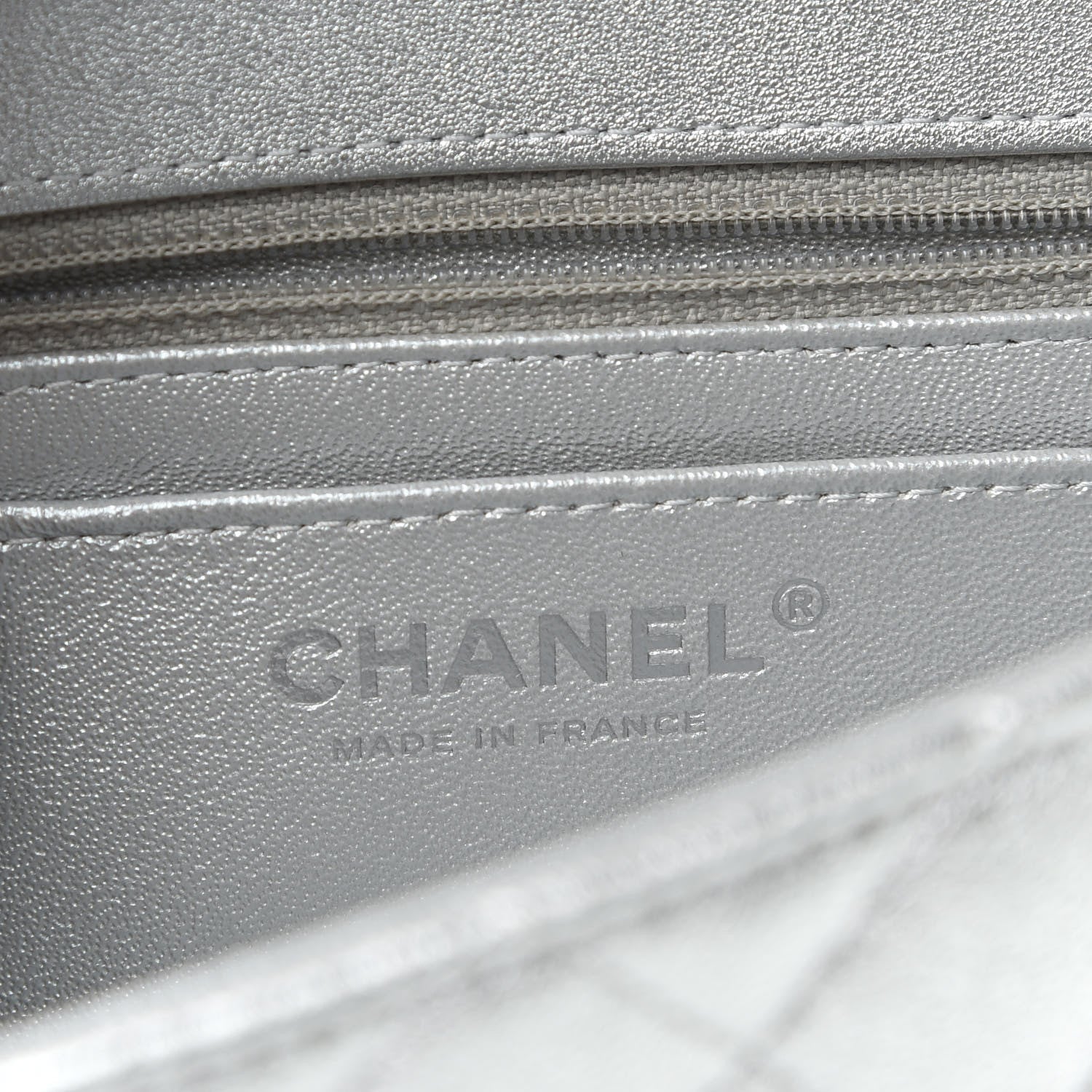 Chanel Metallic Lambskin Quilted Mini Rectangular Flap Silver 8 of 10