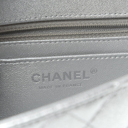 Chanel Metallic Lambskin Quilted Mini Rectangular Flap Silver 8 of 10
