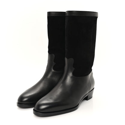 Chanel Suede Calfskin CC Short Boots 41 Black 4 of 10