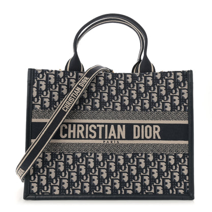 Christian Dior Oblique Calfskin Medium Book Tote With Strap Blue Multicolor Blue Multicolor 1 of 12