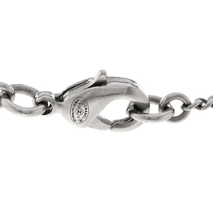 Chanel Crystal Timeless CC Necklace Silver 5 of 6