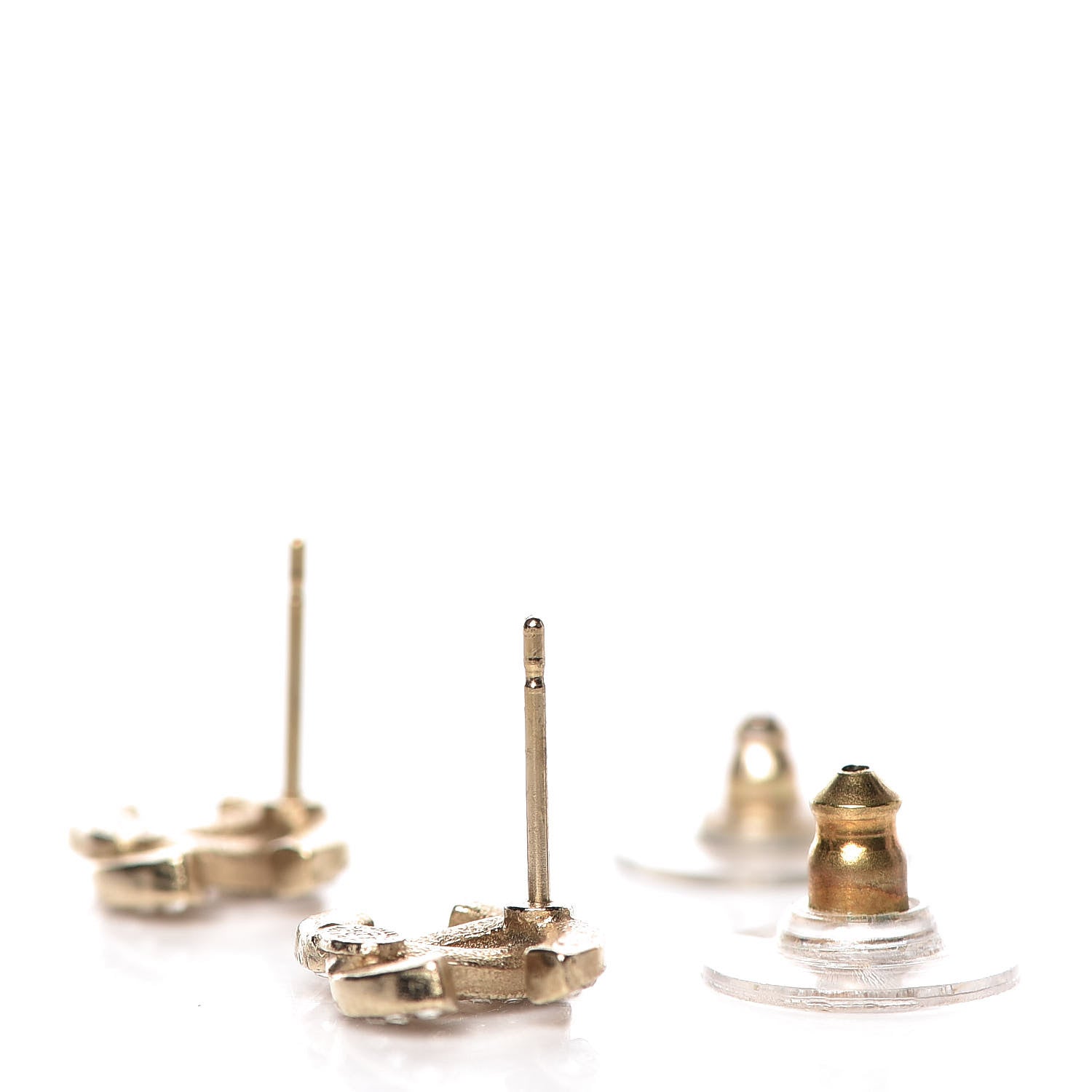 Chanel Crystal CC Earrings Light Gold 3 of 6