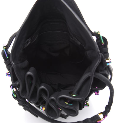 Alexander Wang Pebbled Lambskin Diego Bucket Black Iridescent Hardware 5 of 10
