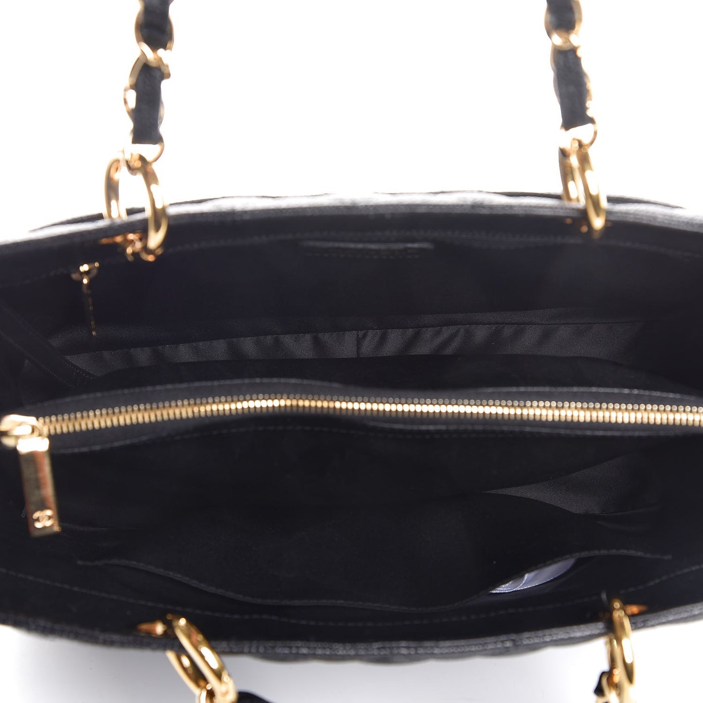 Caviar Quilted Grand Shopping Tote GST Black