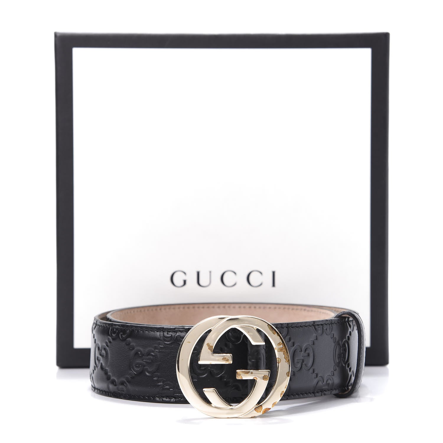 Gucci Guccissima Interlocking G 37mm Belt 75 30 Black 8 of 8