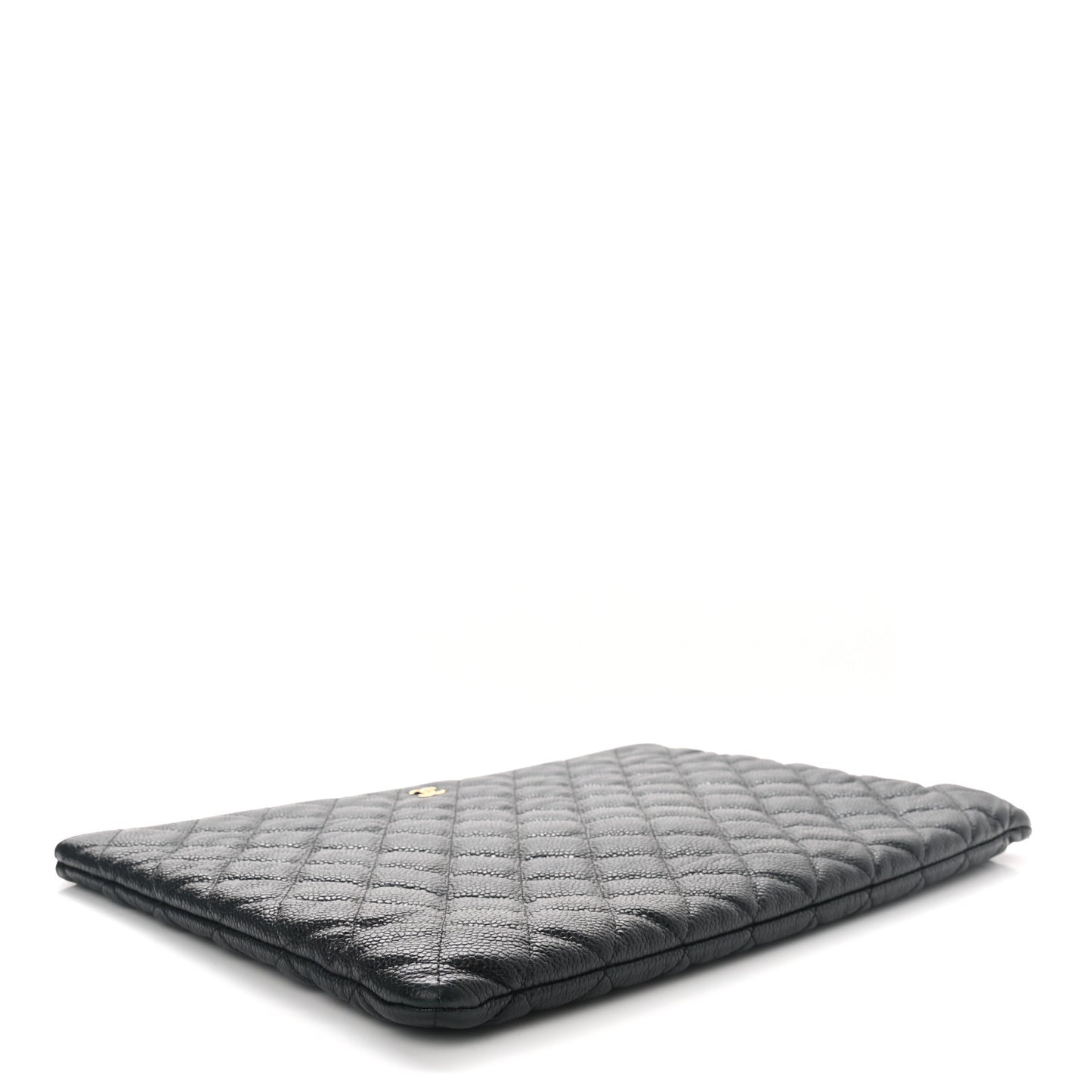 Caviar Quilted Large Cosmetic Case Black