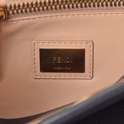 Fendi Vitello Seta Burro Medium Peekaboo Iconic Satchel Blue Notte Plaster 7 of 7