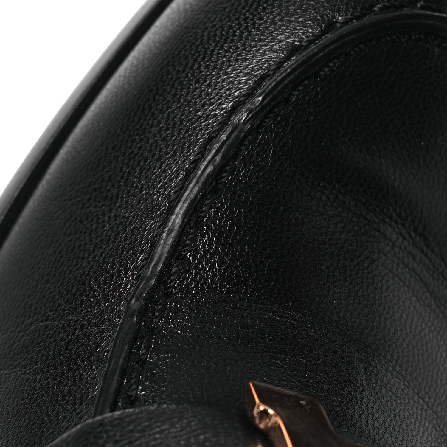 Hermes Goatskin Womens Dauphine 70 Moccasin Loafers 37.5 Black 10 of 11