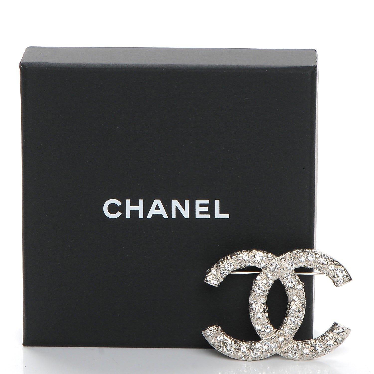 Chanel Crystal Large CC Brooch Silver 5 of 5