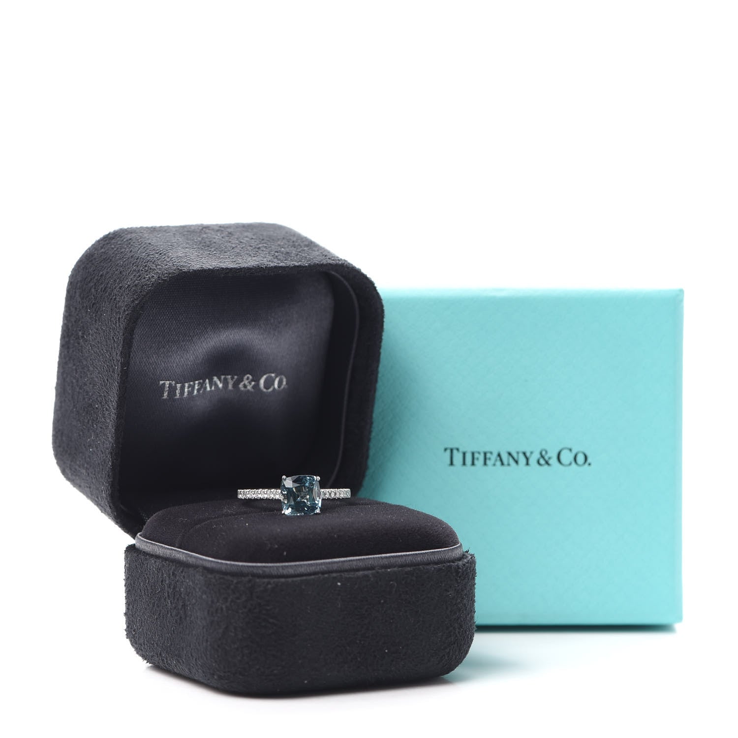 Tiffany Platinum Diamond Aquamarine 1.50ct Legacy Ring 52 6 5 of 5