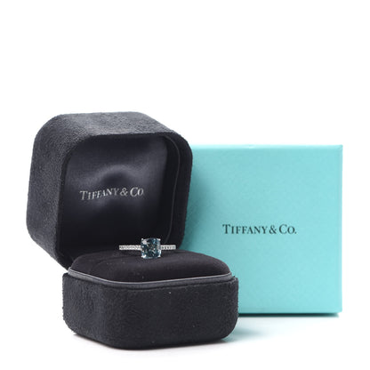 Tiffany Platinum Diamond Aquamarine 1.50ct Legacy Ring 52 6 5 of 5