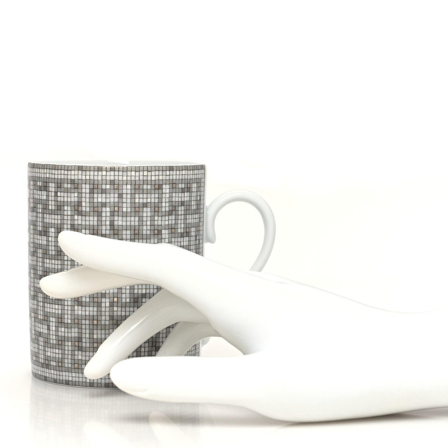 Hermes Porcelain Mosaique au 24 Mug Platinum 2 of 7
