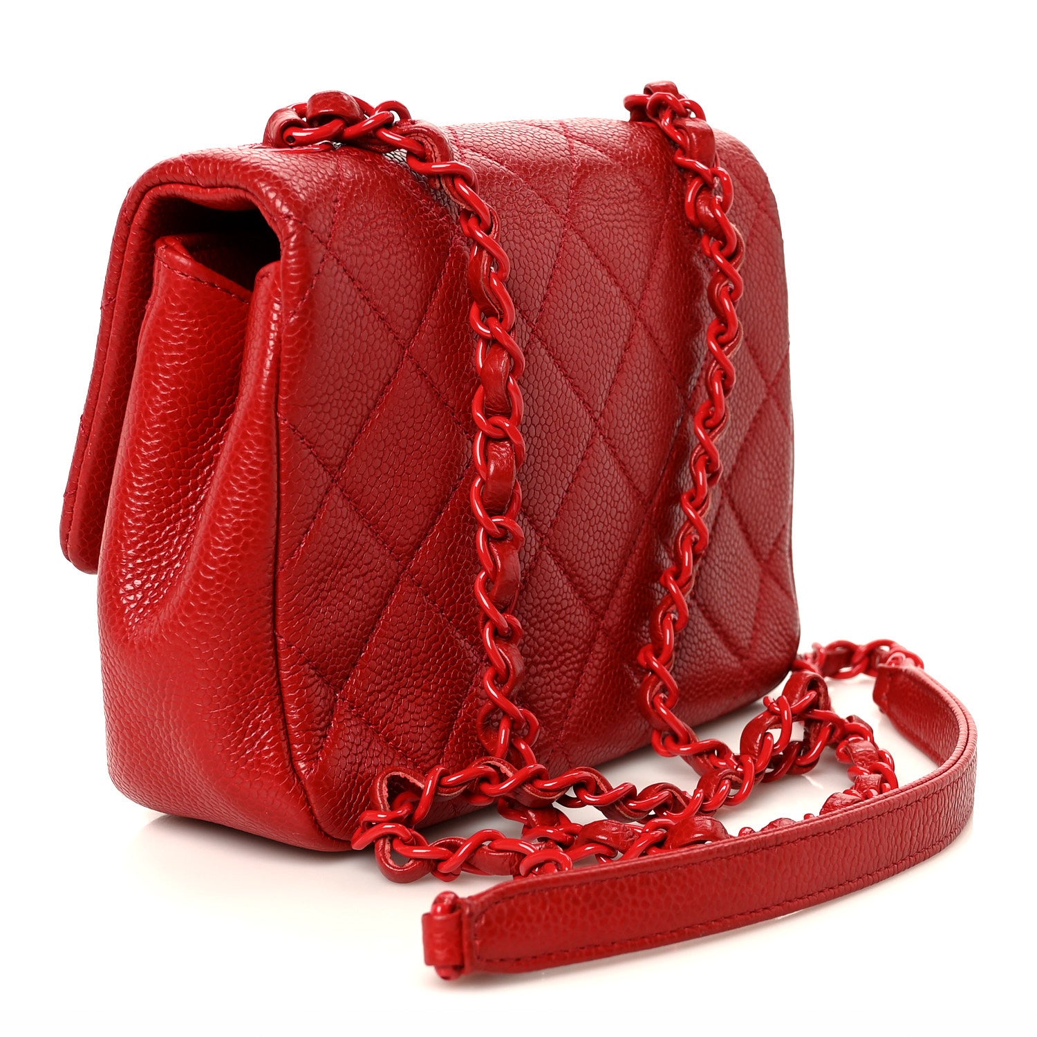Chanel Caviar Quilted Mini Incognito Square Flap Red 3 of 10