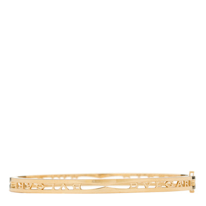 Bulgari 18K Yellow Gold B.Zero1 Bvlgari Logo Bangle Bracelet M 2 of 3
