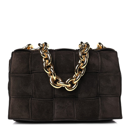 Bottega Veneta Suede Maxi Intrecciato Padded Chain Cassette Crossbody Bag Fondant 1 of 9