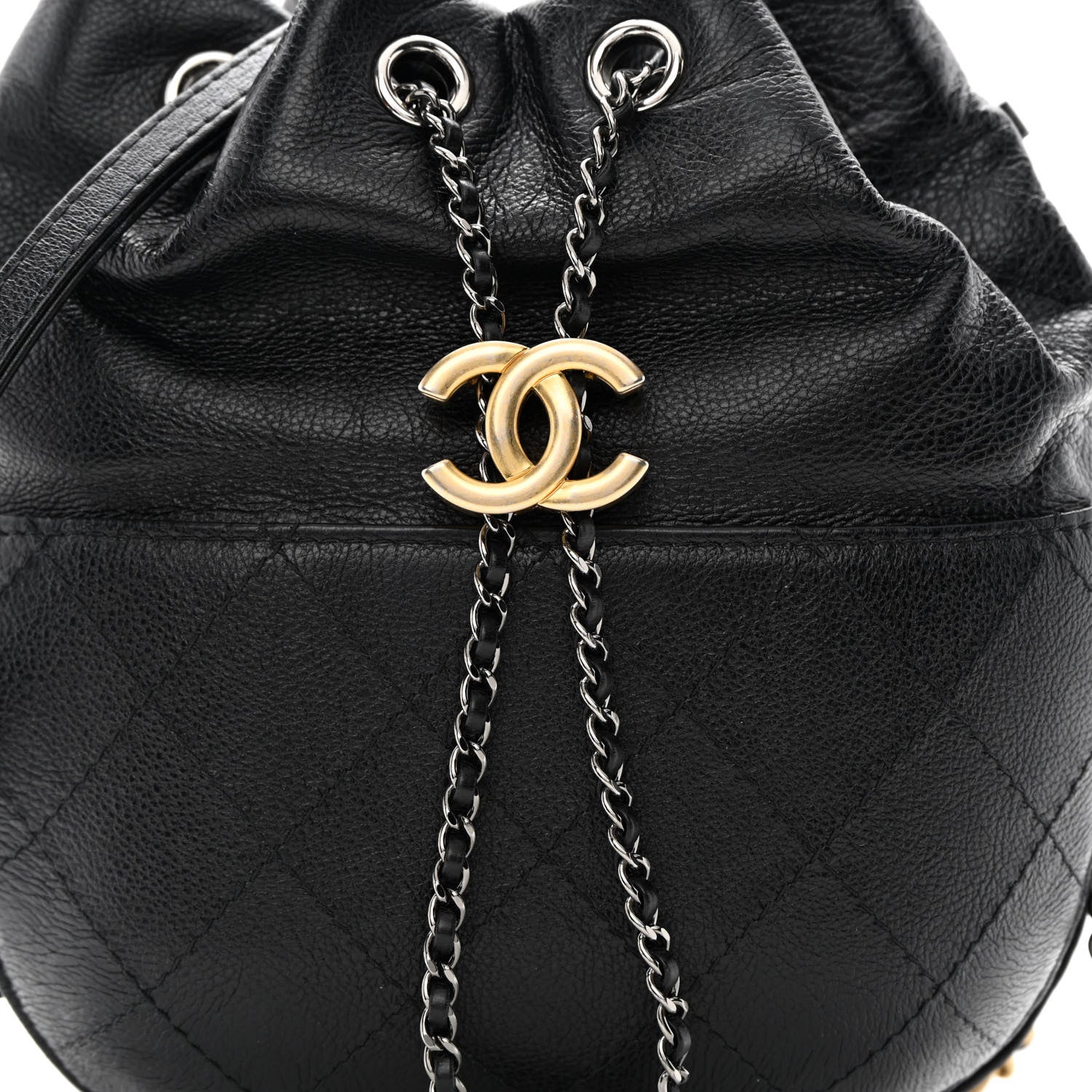 Chanel Calfskin Quilted Small Gabrielle Bucket Black 8 of 14