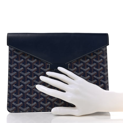 Goyard Goyardine Commando Envelope 2 Flat Large Pouch Blue 2 of 6