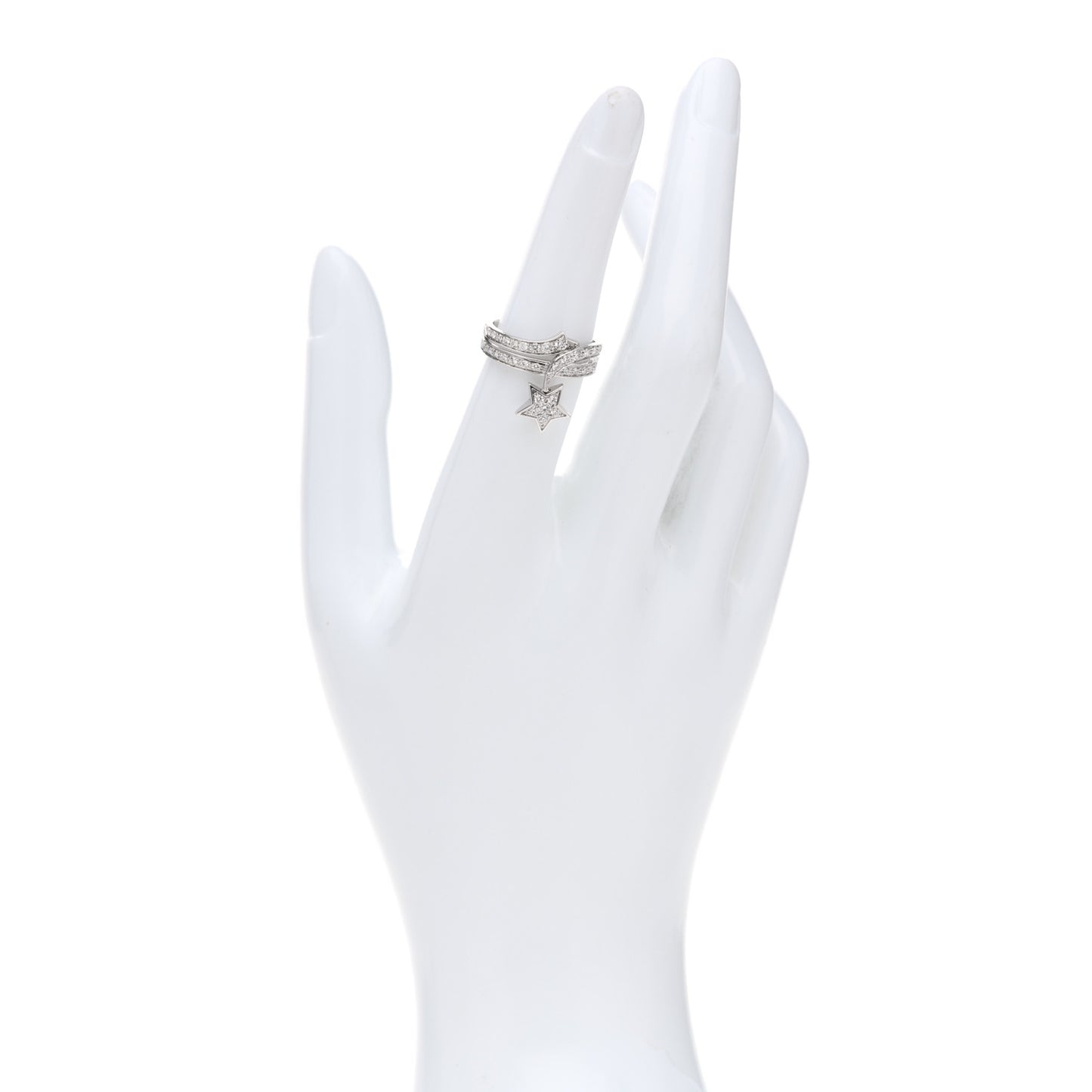 18K White Gold Diamond Etolie Filante Ring 51 5.75