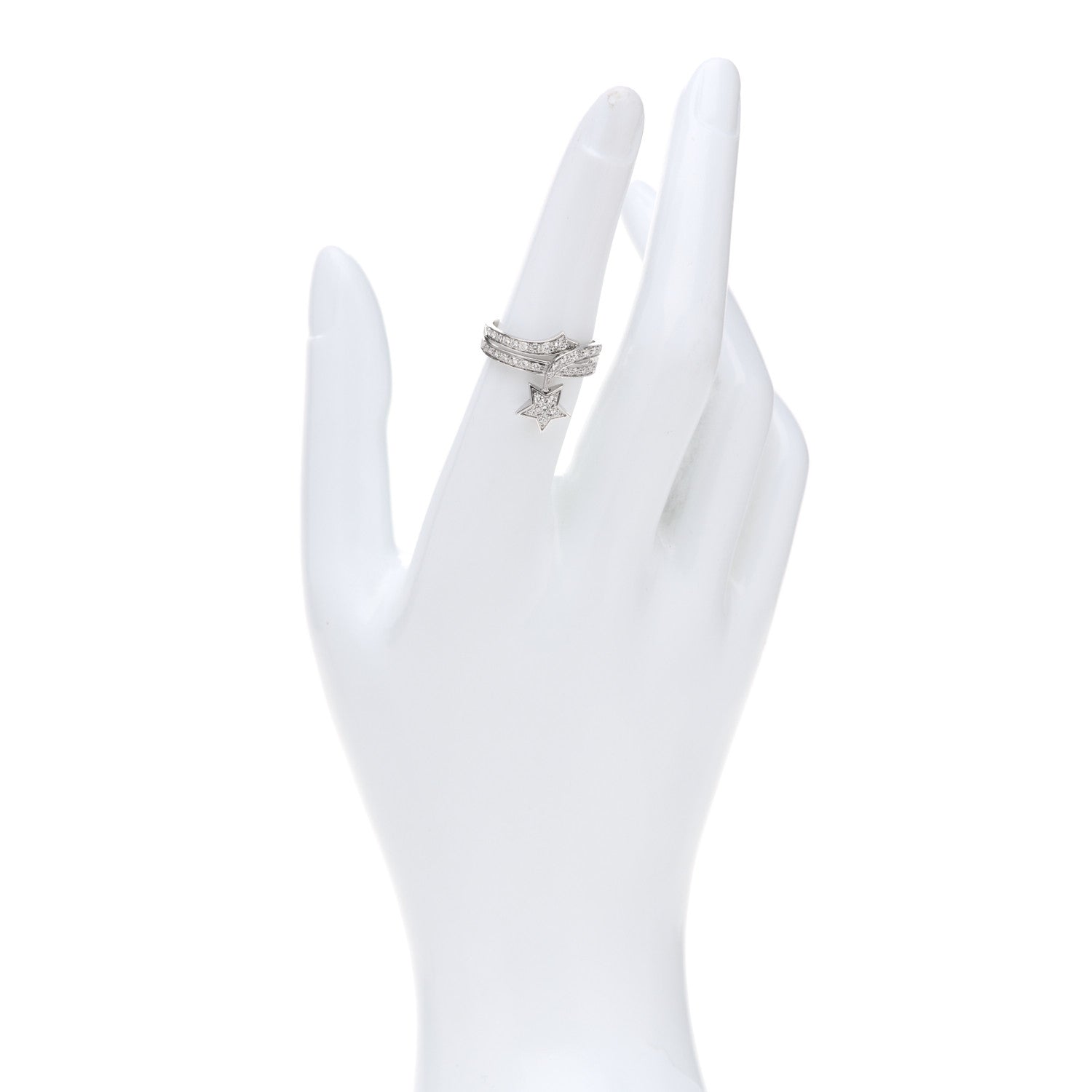 Chanel 18K White Gold Diamond Etolie Filante Ring 51 5.75 2 of 8