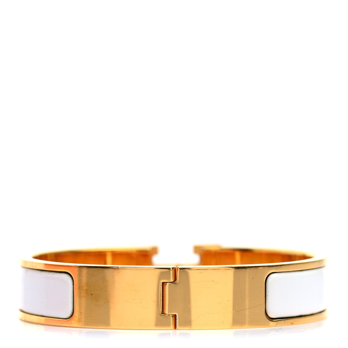 Enamel Narrow Clic Clac H Bracelet PM White