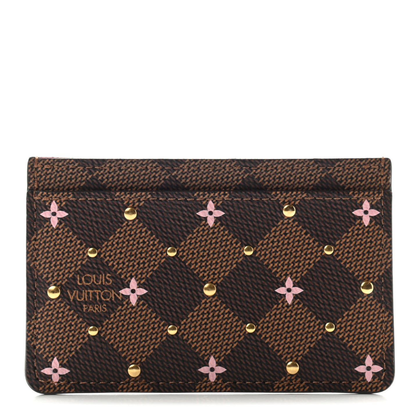 Damier Ebene Studded Card Holder