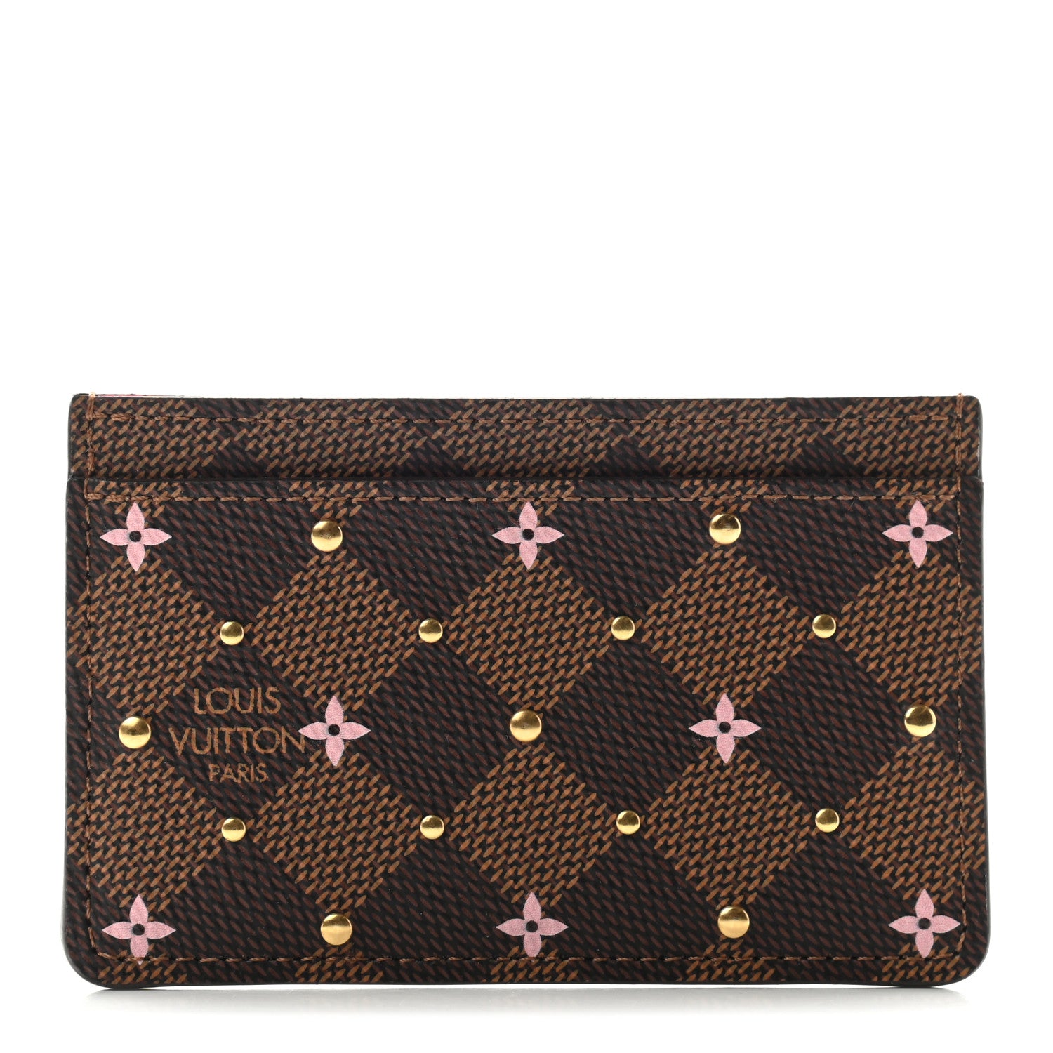 Louis Vuitton Damier Ebene Studded Card Holder 1 of 6