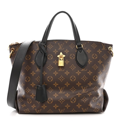 Louis Vuitton Monogram Flower Zipped Tote MM Black 1 of 12