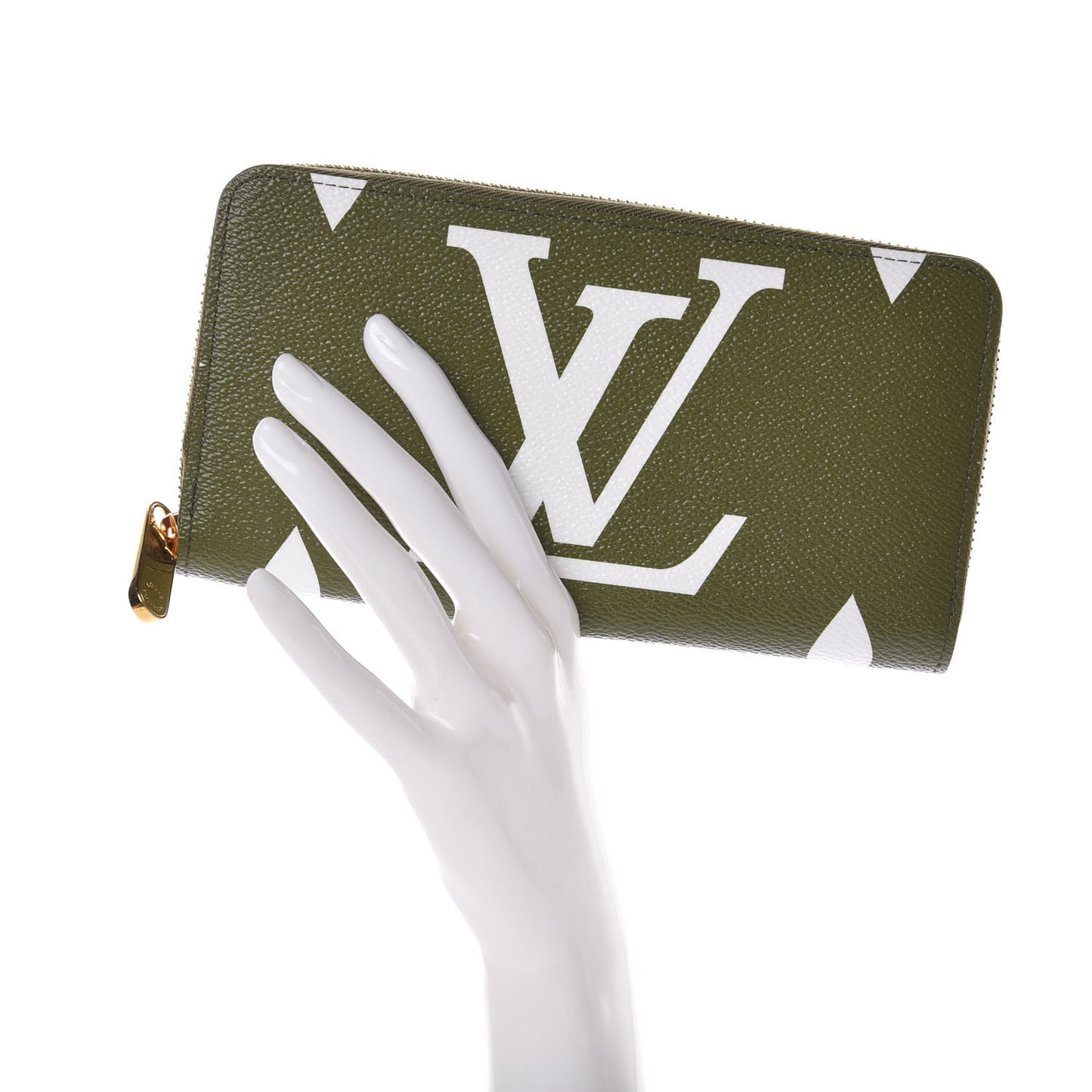 Monogram Giant Zippy Wallet Kaki White