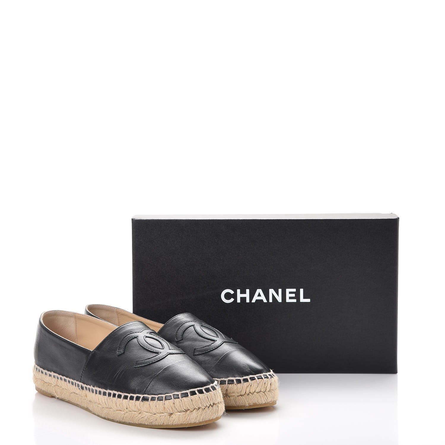 Chanel Lambskin CC Espadrilles 39 Black 10 of 10
