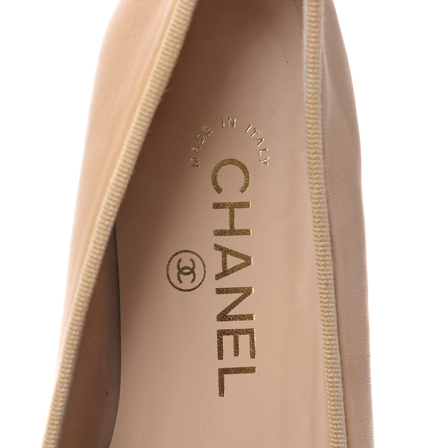 Chanel Lambskin Cap Toe Ballerina Flats 35.5 Beige Black 9 of 14