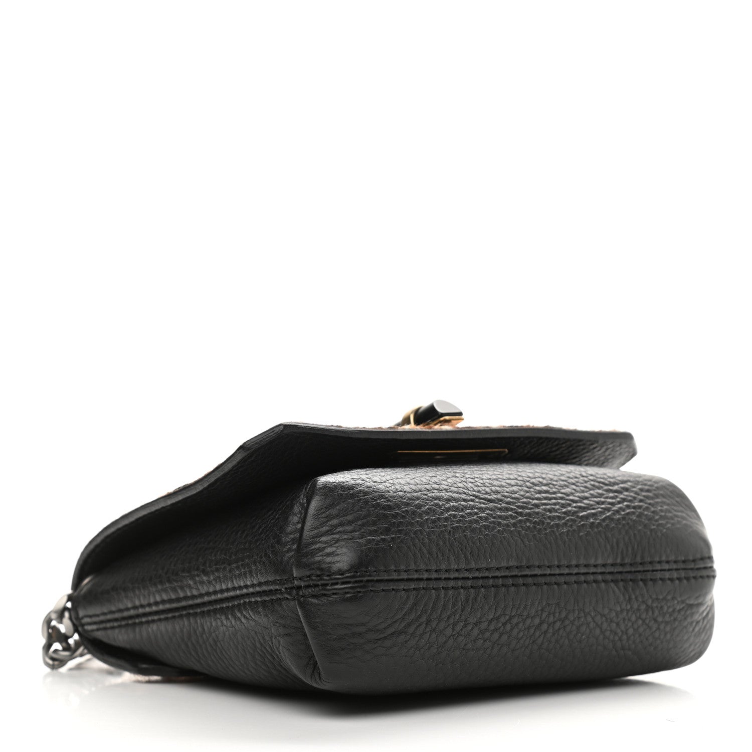 Lanvin Calf Hair Calfskin Leopard Print Mini Happy Crossbody Black 4 of 11