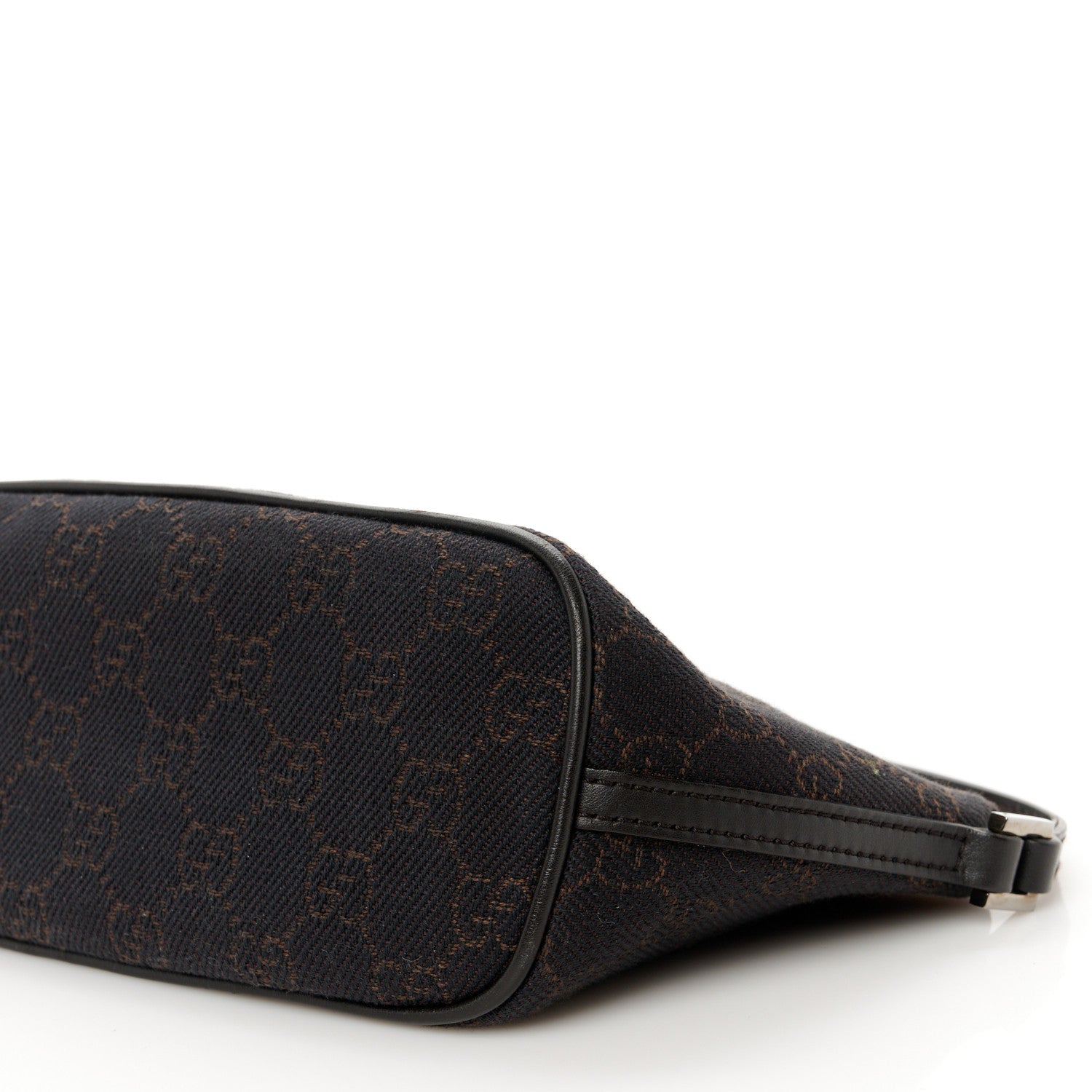 Gucci Denim Monogram Boat Pochette Dark Brown 10 of 10