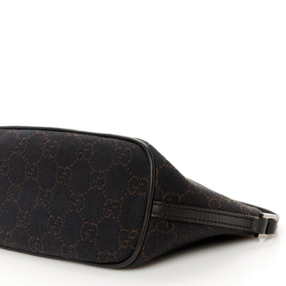 Gucci Denim Monogram Boat Pochette Dark Brown 10 of 10
