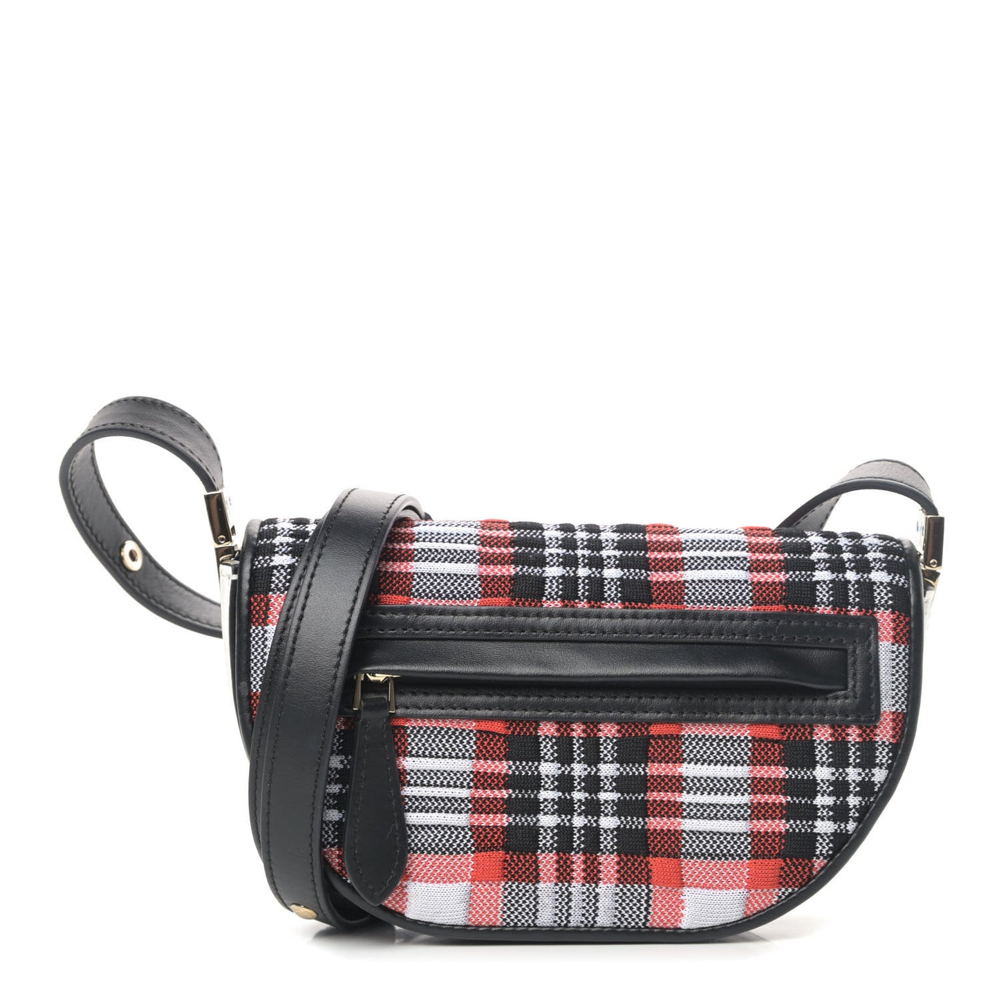 Knit Tartan Mini Olympia Shoulder Bag Bright Red