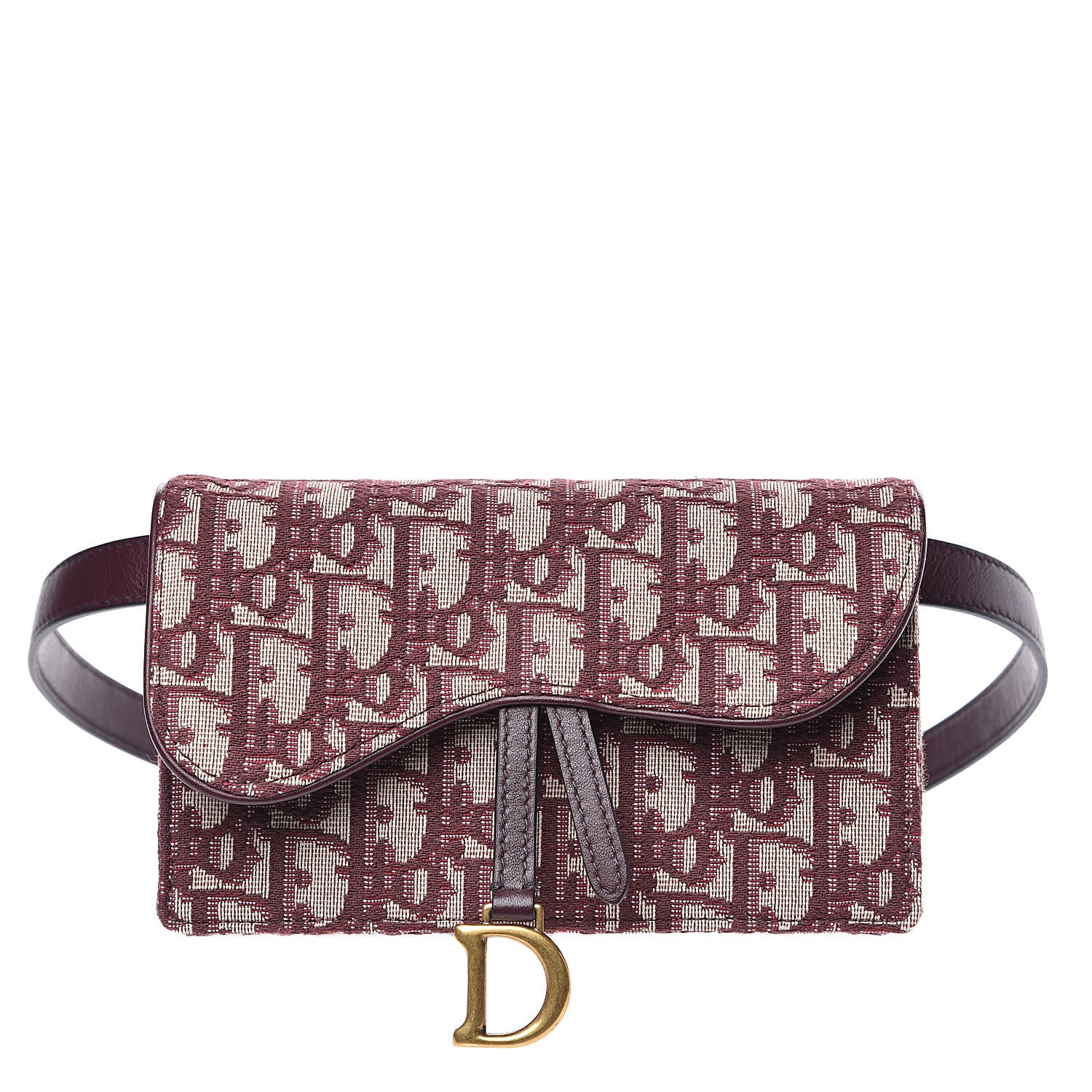 Christian Dior Oblique Saddle Belt Bag Bordeaux 1 of 9