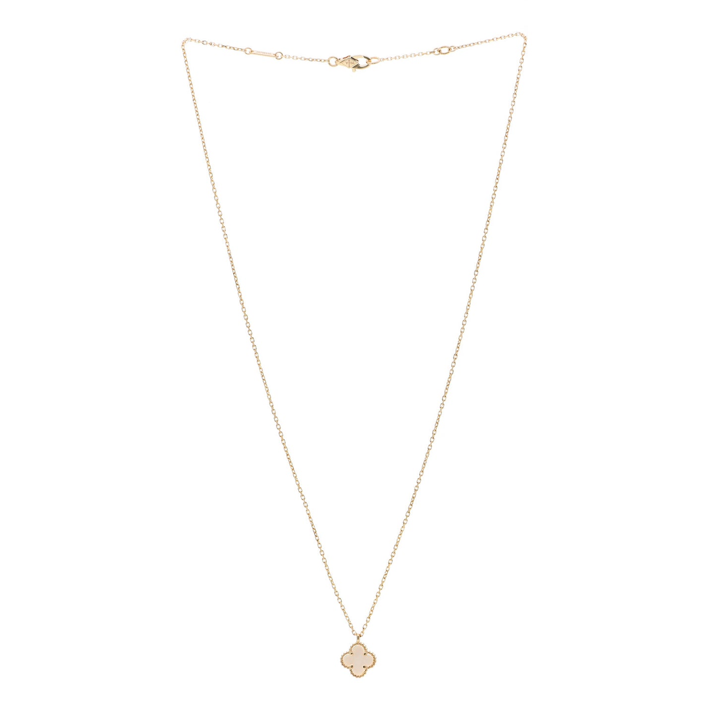18K Yellow Gold Mother of Pearl Sweet Alhambra Pendant Necklace