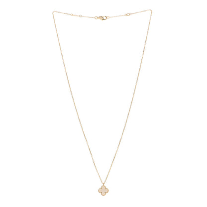 Van Cleef & Arpels 18K Yellow Gold Mother of Pearl Sweet Alhambra Pendant Necklace 2 of 5