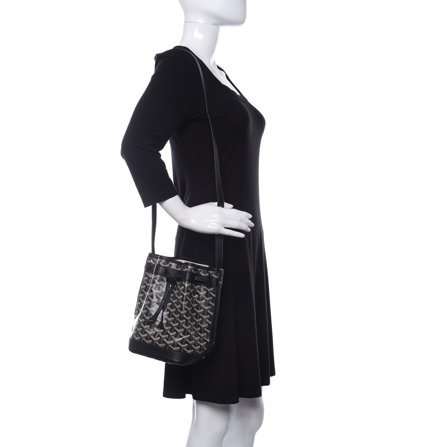 Goyardine Petit Flot Bucket Bag PM Black