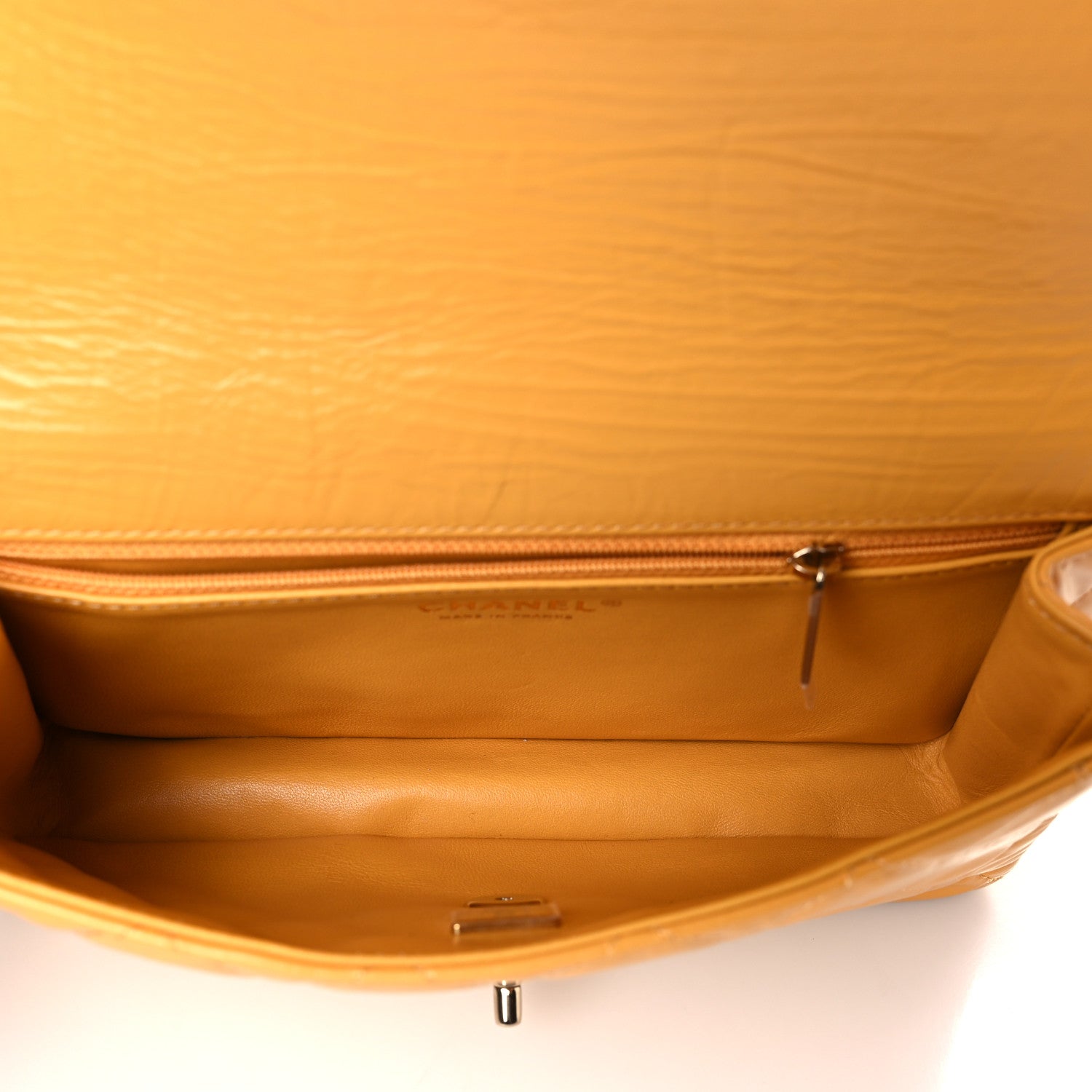 Chanel Crumpled Calfskin Quilted Clutch Yellow 5 of 9