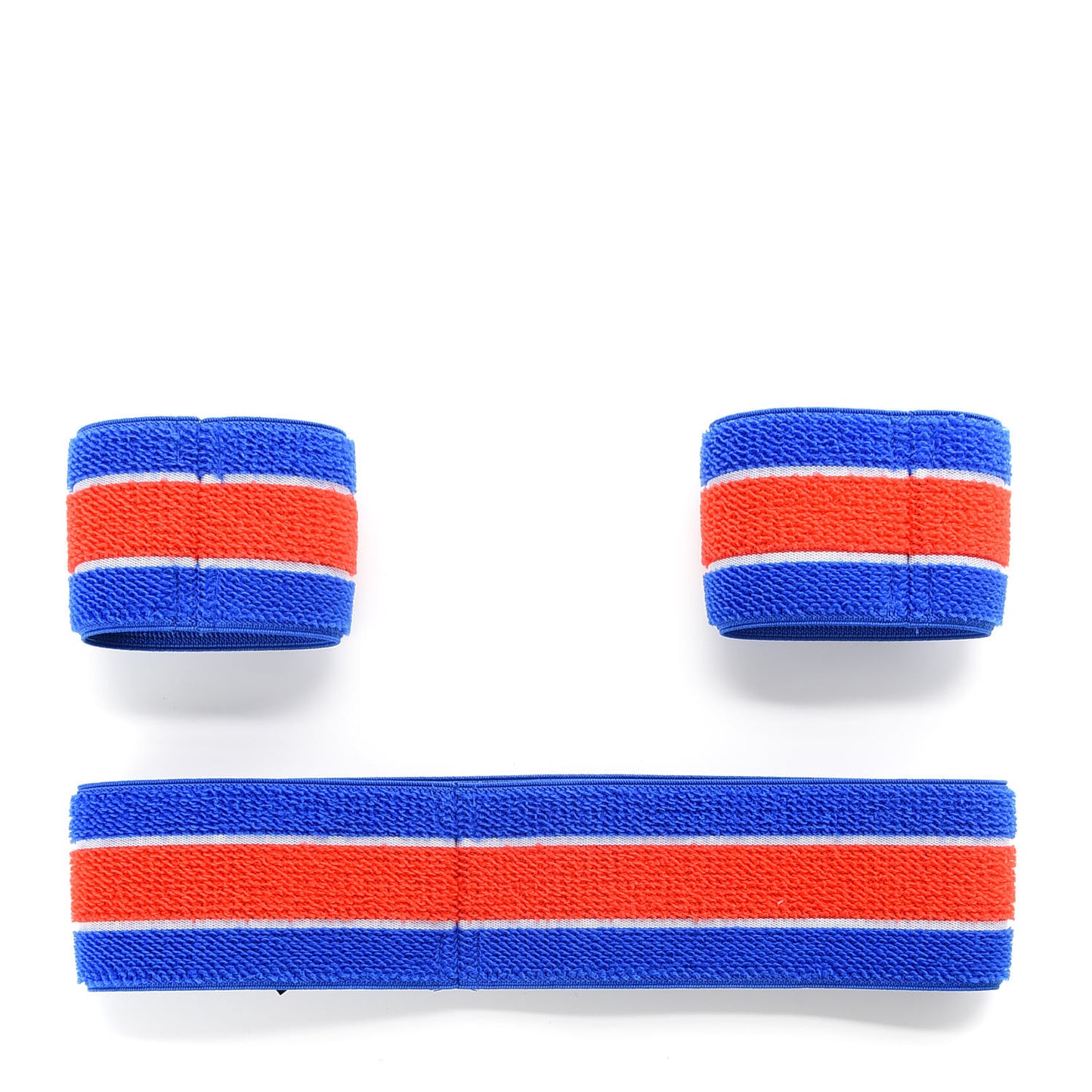 Cotton Logo Headband and Wrist Set M Blue Orange