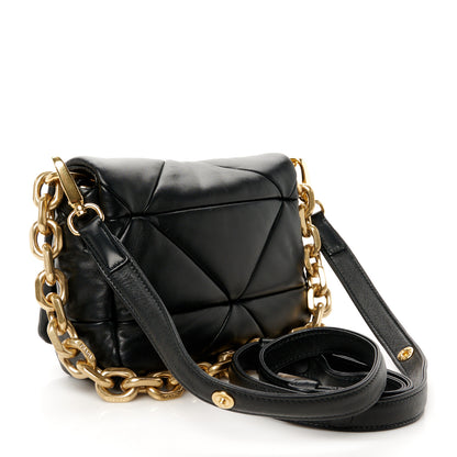 Prada Nappa Metal Quilted Small Patchwork System Flap Bag Black 3 of 10
