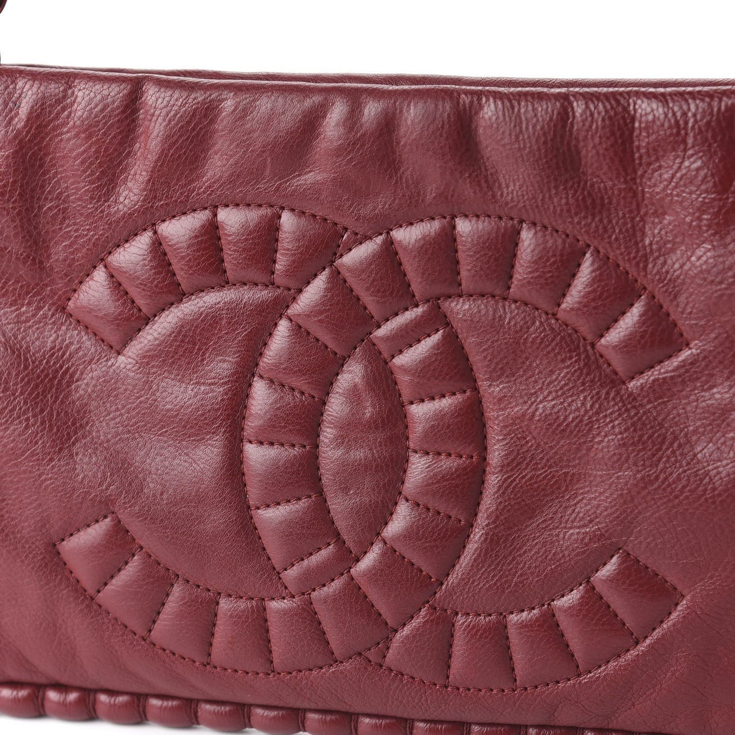 Calfskin On The Bund Pochette Dark Red