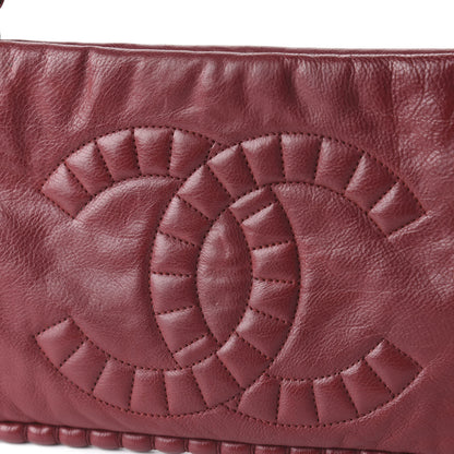 Chanel Calfskin On The Bund Pochette Dark Red 9 of 10