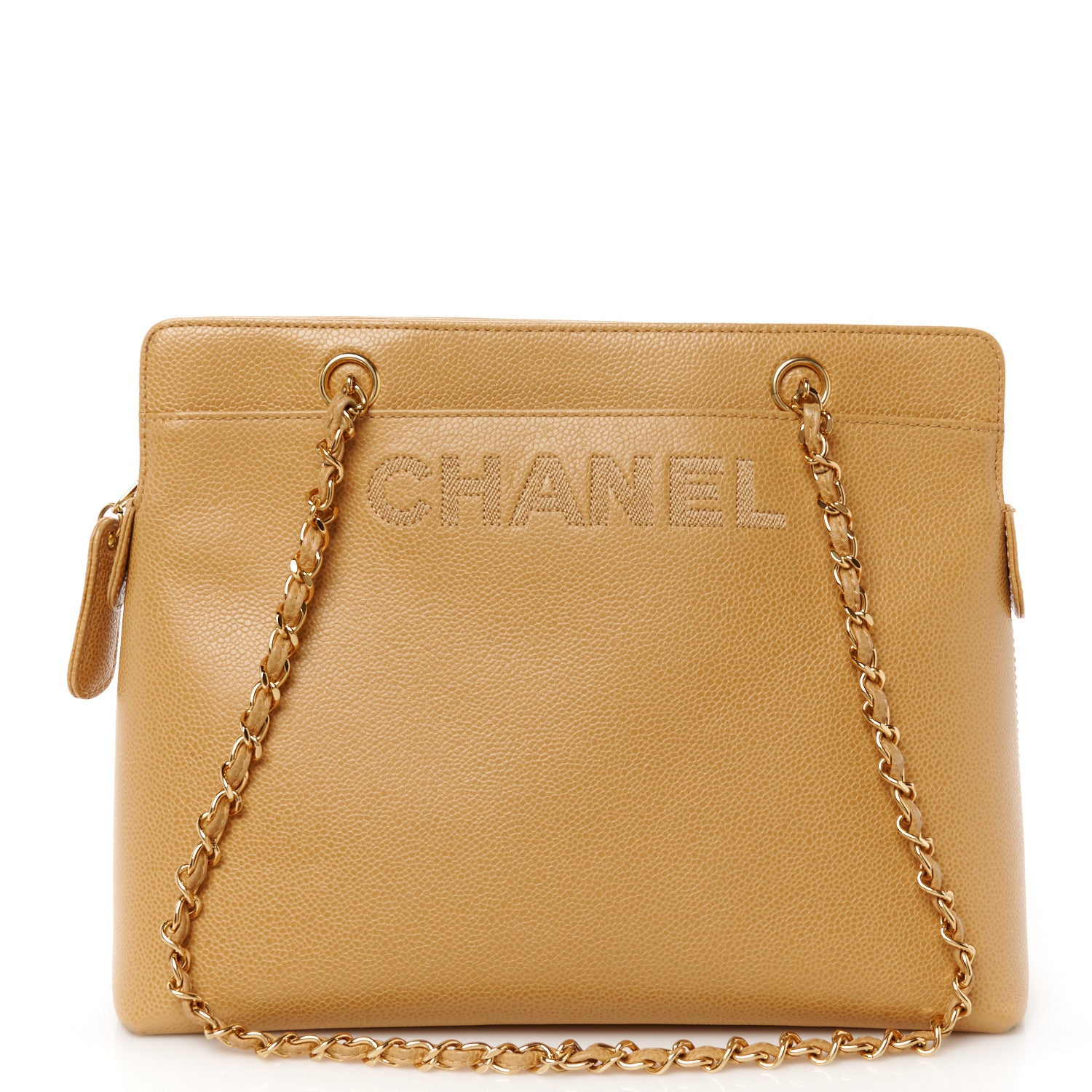Chanel Caviar Shoulder Bag Beige 1 of 10