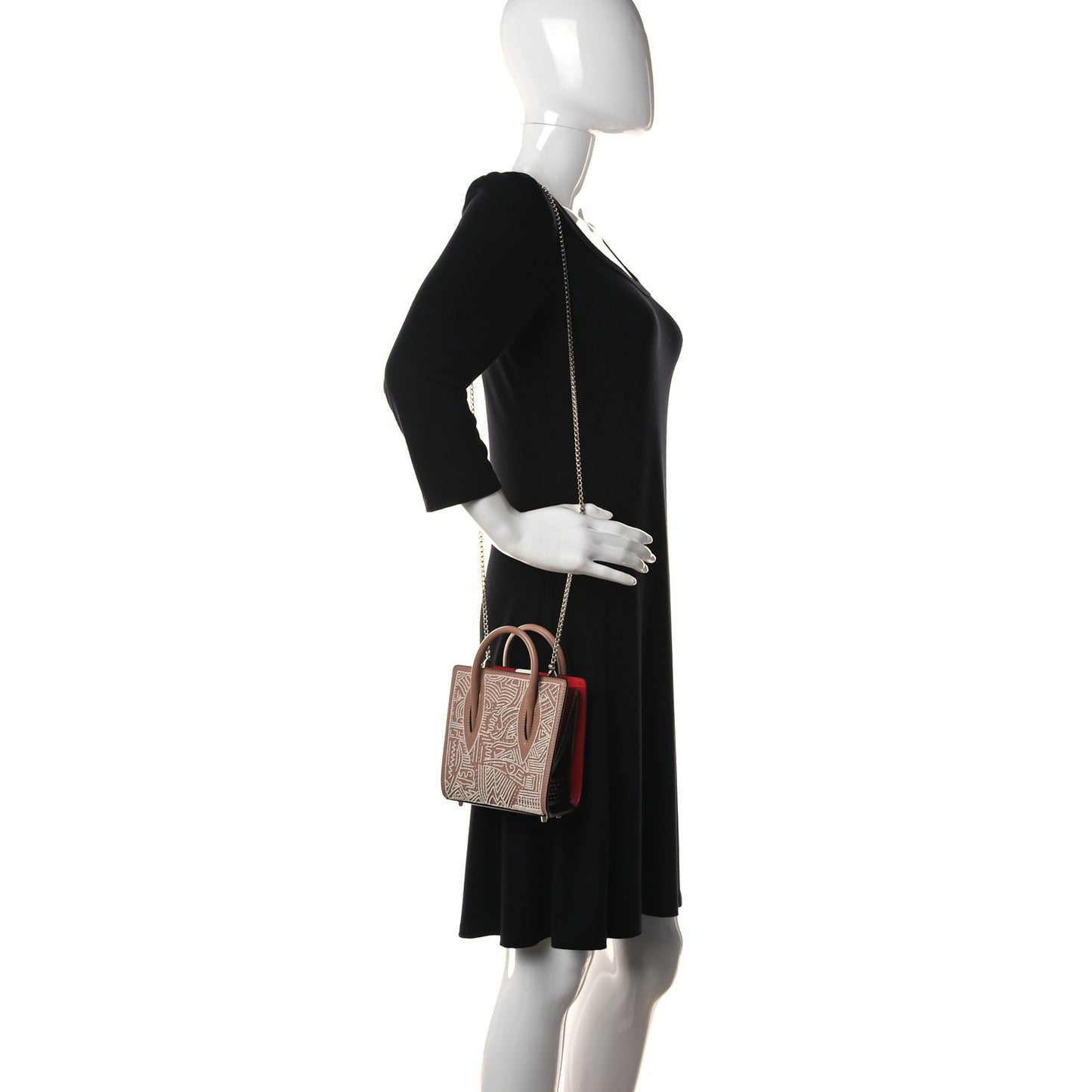 Calfskin Beaded Nano Paloma Flesh