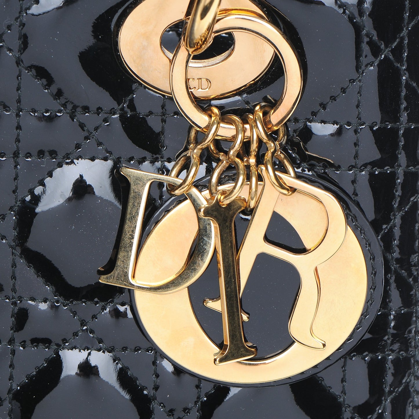 Patent Cannage Medium Lady Dior Black