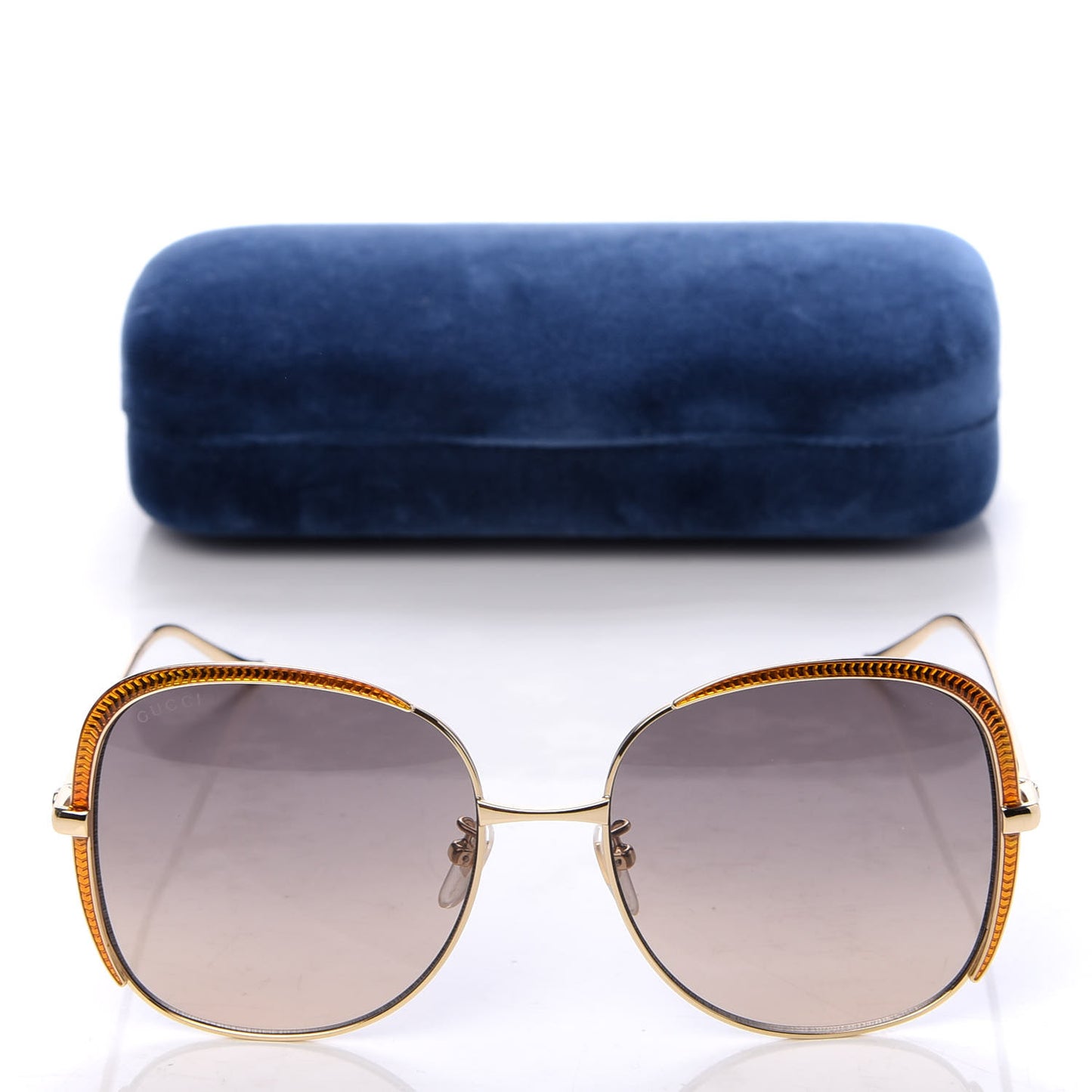 Metal Oversized Sunglasses GG0400S Gold Brown